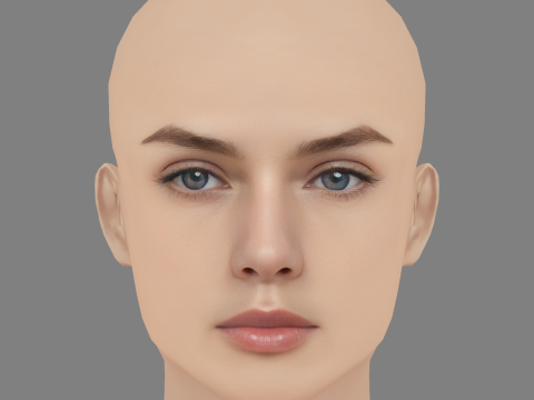 Lucy Markovic Head - No Hair - 게임용 로우 폴리 헤드 3D 모델