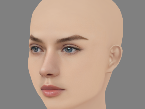 Lucy Markovic Head - No Hair - 게임용 로우 폴리 헤드 3D 모델