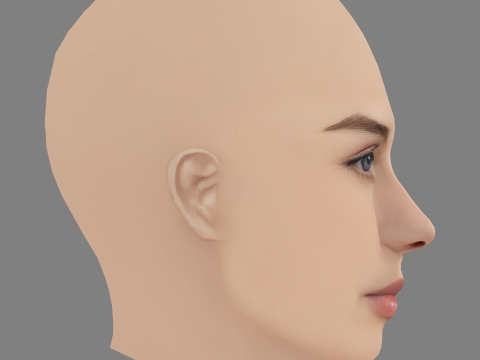 Lucy Markovic Head - No Hair - 게임용 로우 폴리 헤드 3D 모델