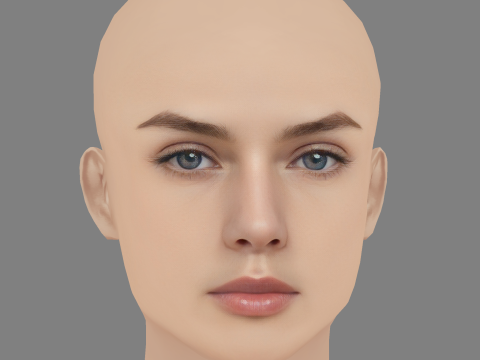 Lucy Markovic Head - No Hair - 게임용 로우 폴리 헤드 3D 모델