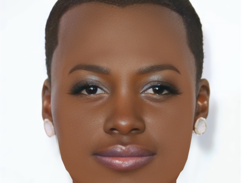 Lupita Nyongo Head - Tanpa Rambut - Kepala poli rendah untuk permainan Model 3D