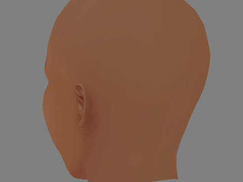 Lupita Nyongo Head - Senza capelli - Testa bassa in poliestere per il gioco Modello 3D