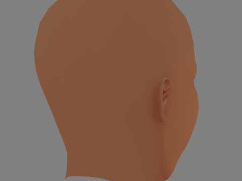 Lupita Nyongo Head - Senza capelli - Testa bassa in poliestere per il gioco Modello 3D
