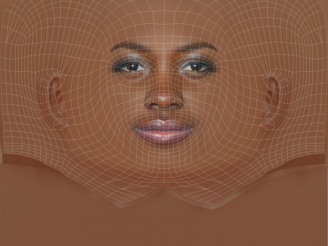 Lupita Nyongo Head - Senza capelli - Testa bassa in poliestere per il gioco Modello 3D