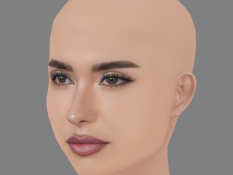 Madison Beer Head - No Hair - Tête low poly pour le jeu Modèle 3D