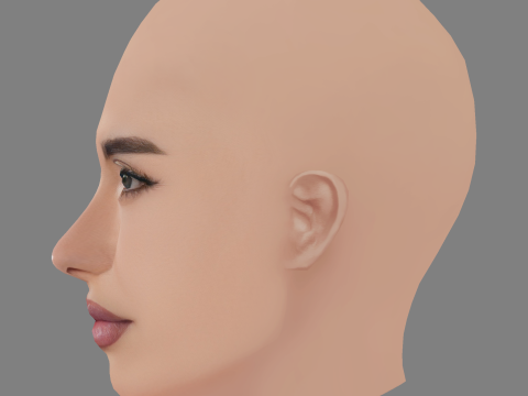 Madison Beer Head - No Hair - Tête low poly pour le jeu Modèle 3D