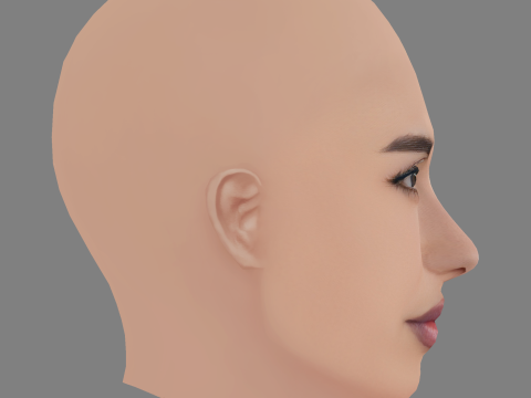 Madison Beer Head - No Hair - Tête low poly pour le jeu Modèle 3D