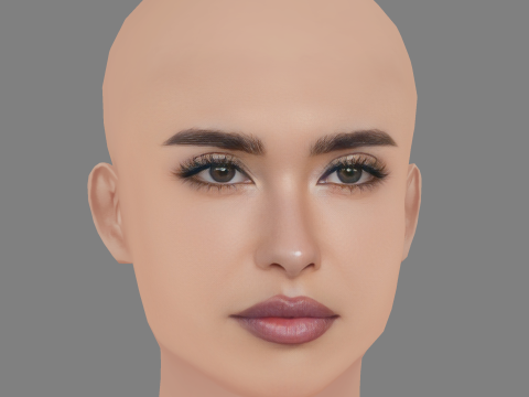 Madison Beer Head - No Hair - Tête low poly pour le jeu Modèle 3D