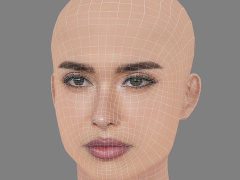 Madison Beer Head - No Hair - Tête low poly pour le jeu Modèle 3D