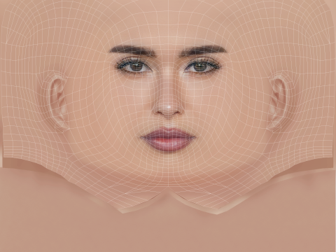 Madison Beer Head - No Hair - Tête low poly pour le jeu Modèle 3D