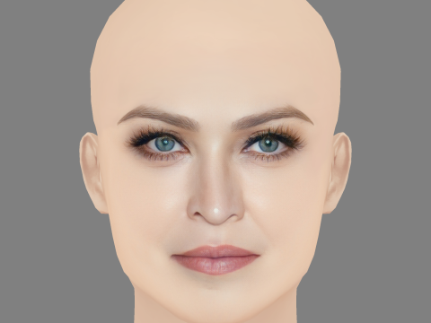 Madonna Head - No Hair - Low poly head para jogo Modelo 3D
