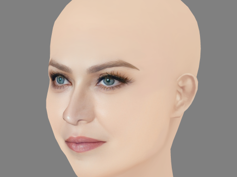 Madonna Head - No Hair - Low poly head para jogo Modelo 3D