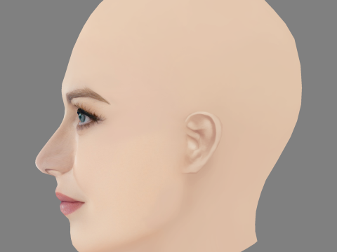 Madonna Head - No Hair - Low poly head para jogo Modelo 3D