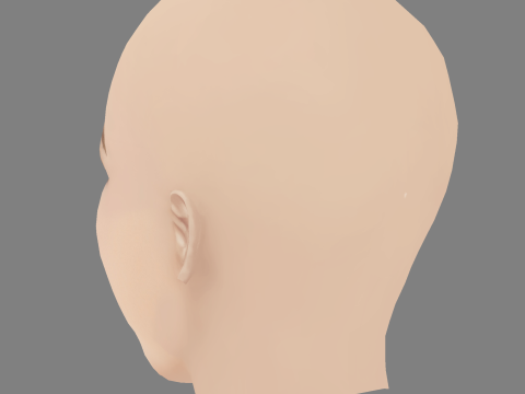 Madonna Head - No Hair - Low poly head para jogo Modelo 3D