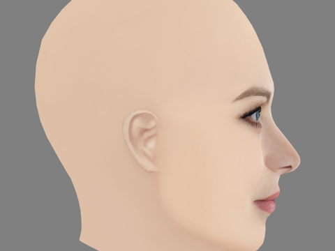 Madonna Head - No Hair - Low poly head para jogo Modelo 3D