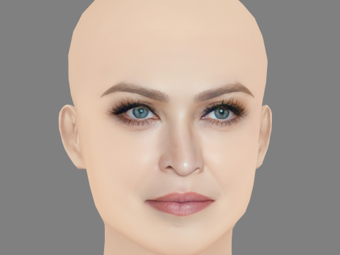 Madonna Head - No Hair - Low poly head para jogo Modelo 3D