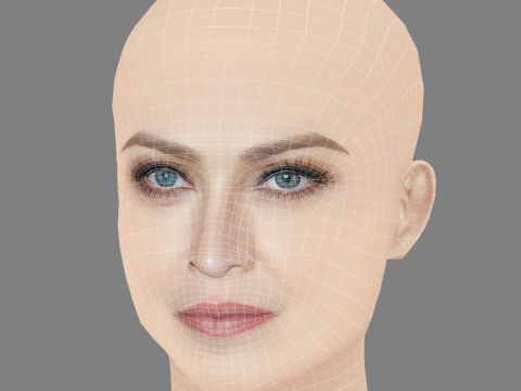 Madonna Head - No Hair - Low poly head para jogo Modelo 3D