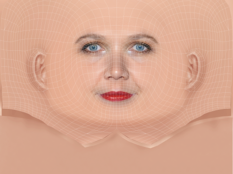 Maggie Gyllenhaal Kafası - Saçsız - Oyun için düşük poli kafa 3D Model