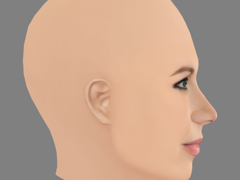 Głowa Mandy Moore - Bez włosów - Głowa Low Poly do gry Model 3D