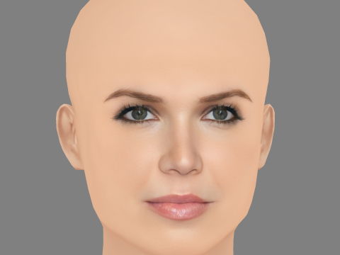 Głowa Mandy Moore - Bez włosów - Głowa Low Poly do gry Model 3D