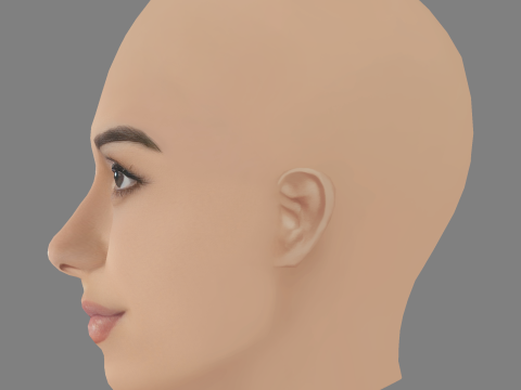 Manushi Chhillar 头 - 无头发 - 低聚游戏头 3D 模型