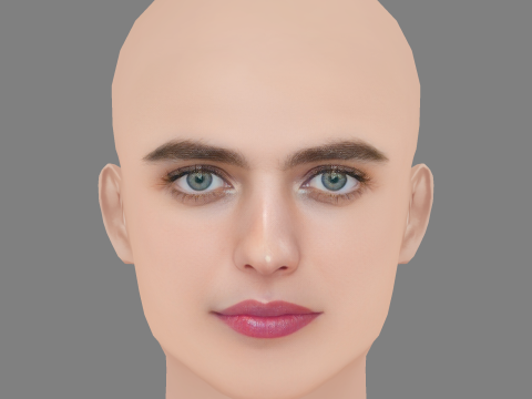 Margaret Qualley Head - Tanpa Rambut - Kepala poli rendah untuk permainan Model 3D