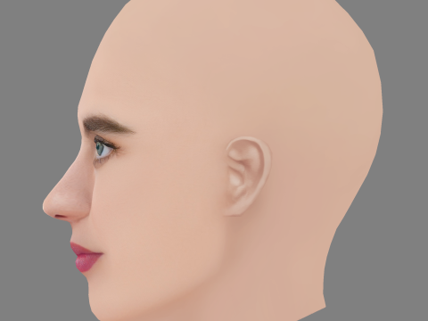 Margaret Qualley Head - Tanpa Rambut - Kepala poli rendah untuk permainan Model 3D