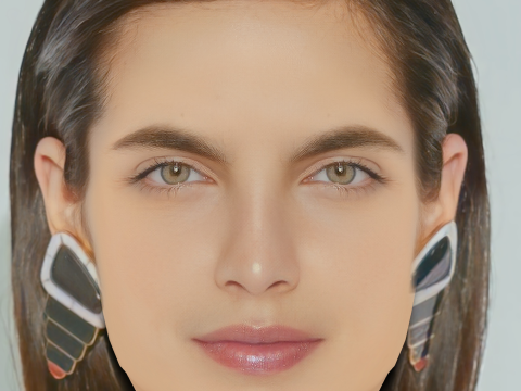 Голова Марії Габріели де Фаріа - без волосся - низькополігональна голова для гри 3D Модель