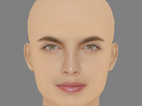 Głowa Marii Gabrieli de Faria - No Hair - Głowa Low Poly do gry Model 3D