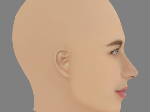 Głowa Marii Gabrieli de Faria - No Hair - Głowa Low Poly do gry Model 3D