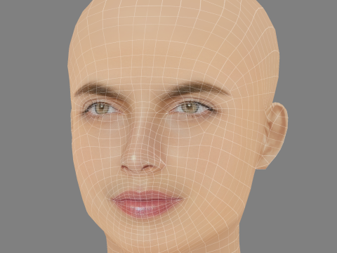 Głowa Marii Gabrieli de Faria - No Hair - Głowa Low Poly do gry Model 3D