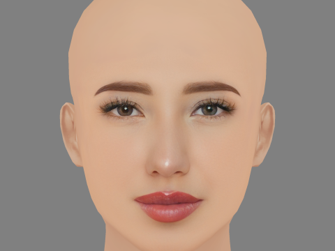 मारिया जोस एस्टुपिनन सांचेज़ हेड - नो हेयर - गेम के लिए लो पॉली हेड 3D मॉडल