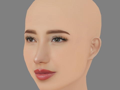 मारिया जोस एस्टुपिनन सांचेज़ हेड - नो हेयर - गेम के लिए लो पॉली हेड 3D मॉडल