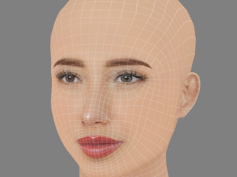 मारिया जोस एस्टुपिनन सांचेज़ हेड - नो हेयर - गेम के लिए लो पॉली हेड 3D मॉडल