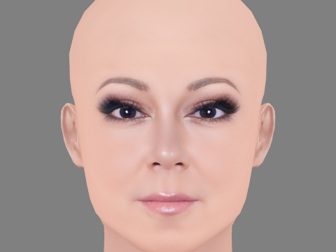Mariah Carey Head - Tanpa Rambut - Kepala poli rendah untuk permainan Model 3D