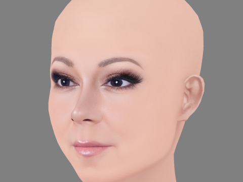 Mariah Carey Head - Tanpa Rambut - Kepala poli rendah untuk permainan Model 3D