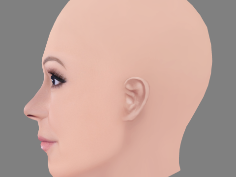 Mariah Carey Head - Tanpa Rambut - Kepala poli rendah untuk permainan Model 3D