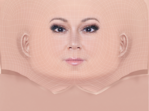 Mariah Carey Head - Tanpa Rambut - Kepala poli rendah untuk permainan Model 3D