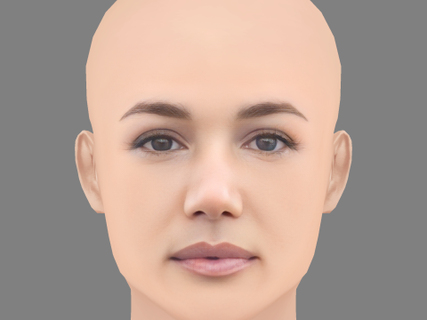 Głowa Mariela Garriga - No Hair - Głowa Low Poly do gry Model 3D
