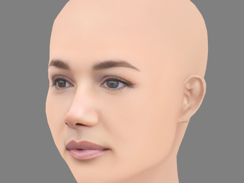 Głowa Mariela Garriga - No Hair - Głowa Low Poly do gry Model 3D