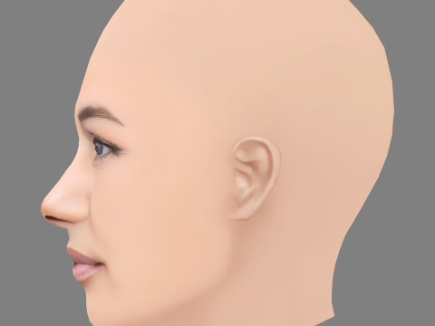 Głowa Mariela Garriga - No Hair - Głowa Low Poly do gry Model 3D