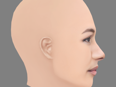 Głowa Mariela Garriga - No Hair - Głowa Low Poly do gry Model 3D
