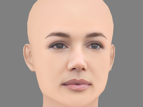 Głowa Mariela Garriga - No Hair - Głowa Low Poly do gry Model 3D
