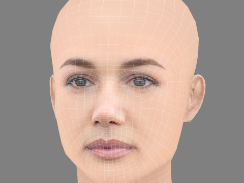 Głowa Mariela Garriga - No Hair - Głowa Low Poly do gry Model 3D