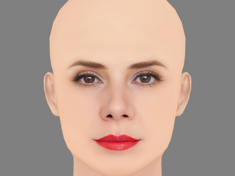 Marisa Tomei Kafası - Saçsız - Oyun için düşük poli kafa 3D Model