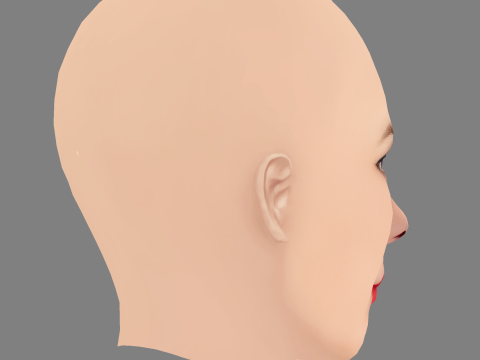 Marisa Tomei Kafası - Saçsız - Oyun için düşük poli kafa 3D Model