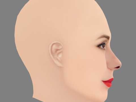 Marisa Tomei Kafası - Saçsız - Oyun için düşük poli kafa 3D Model