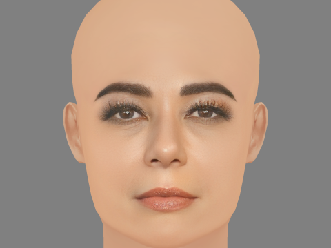 Marisol Nichols Head - No Hair - Laag poly hoofd voor wild 3D Model
