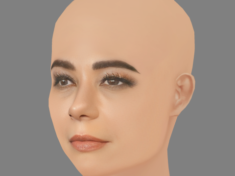 Marisol Nichols Head - No Hair - Laag poly hoofd voor wild 3D Model