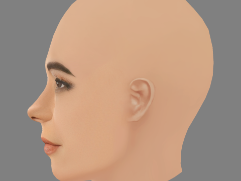 Marisol Nichols Head - No Hair - Laag poly hoofd voor wild 3D Model